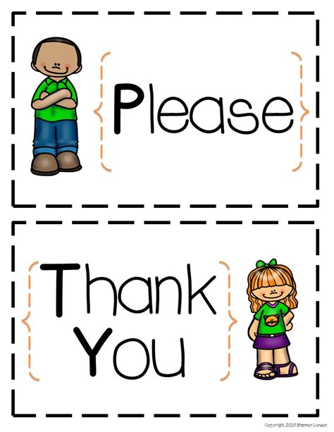 Free Printable Good Manners Flash Cards